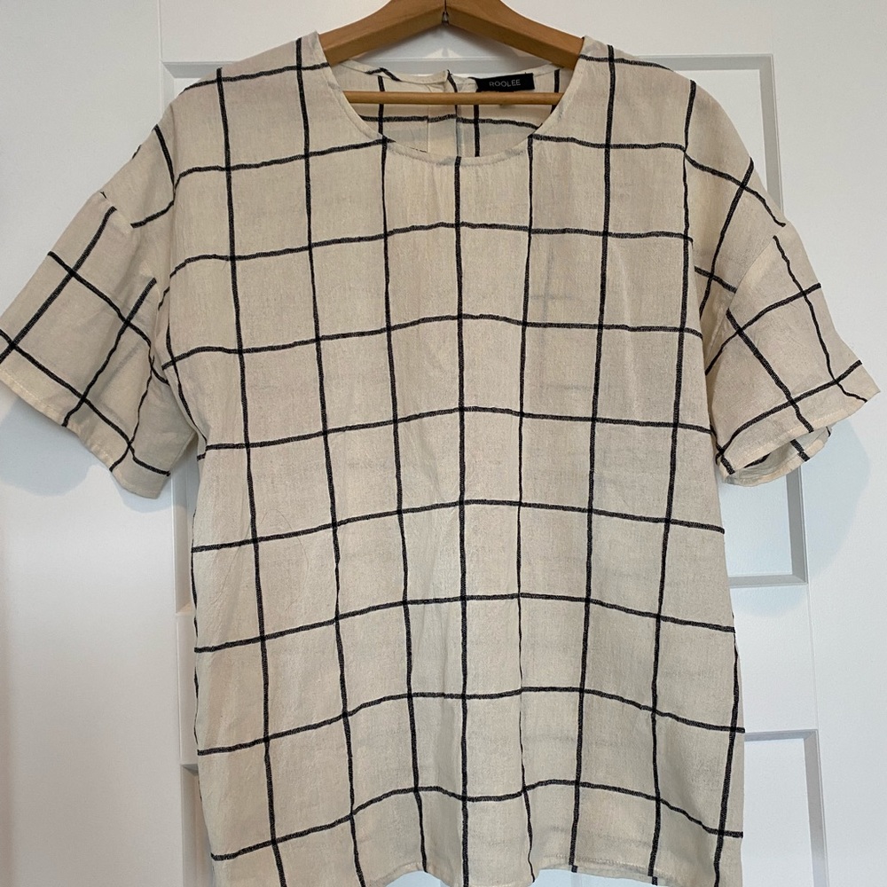 Black and cream Roolee window pane shirt.